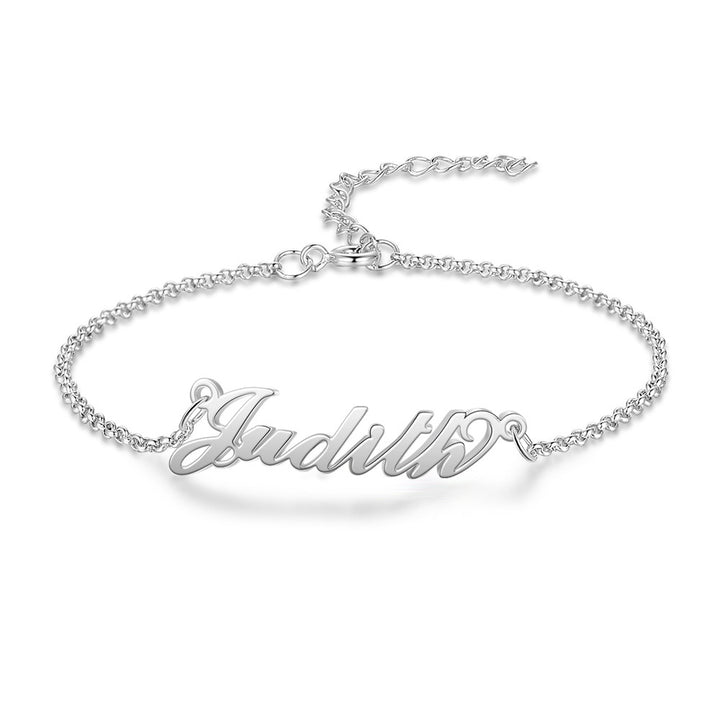 Silver Personalized Name Bracelet