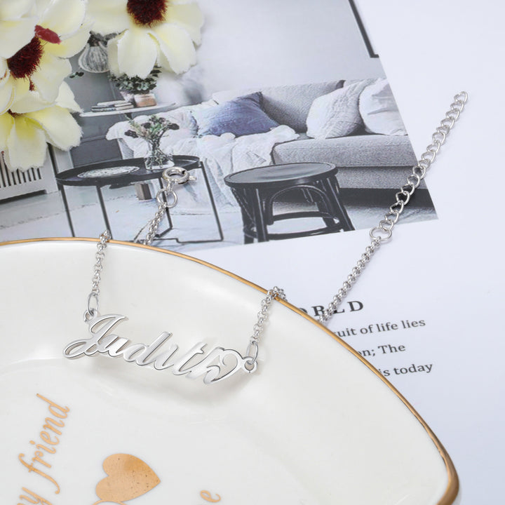 Silver Personalized Name Bracelet