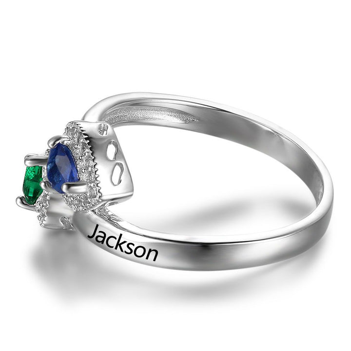 925Silver Birthstone Heart Ring
