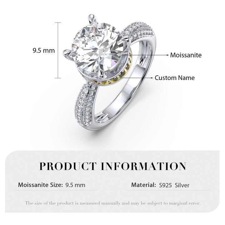 Custom 3D Silver Moissanite Ring
