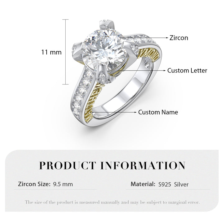Custom 3D Wedding Moissanite Ring