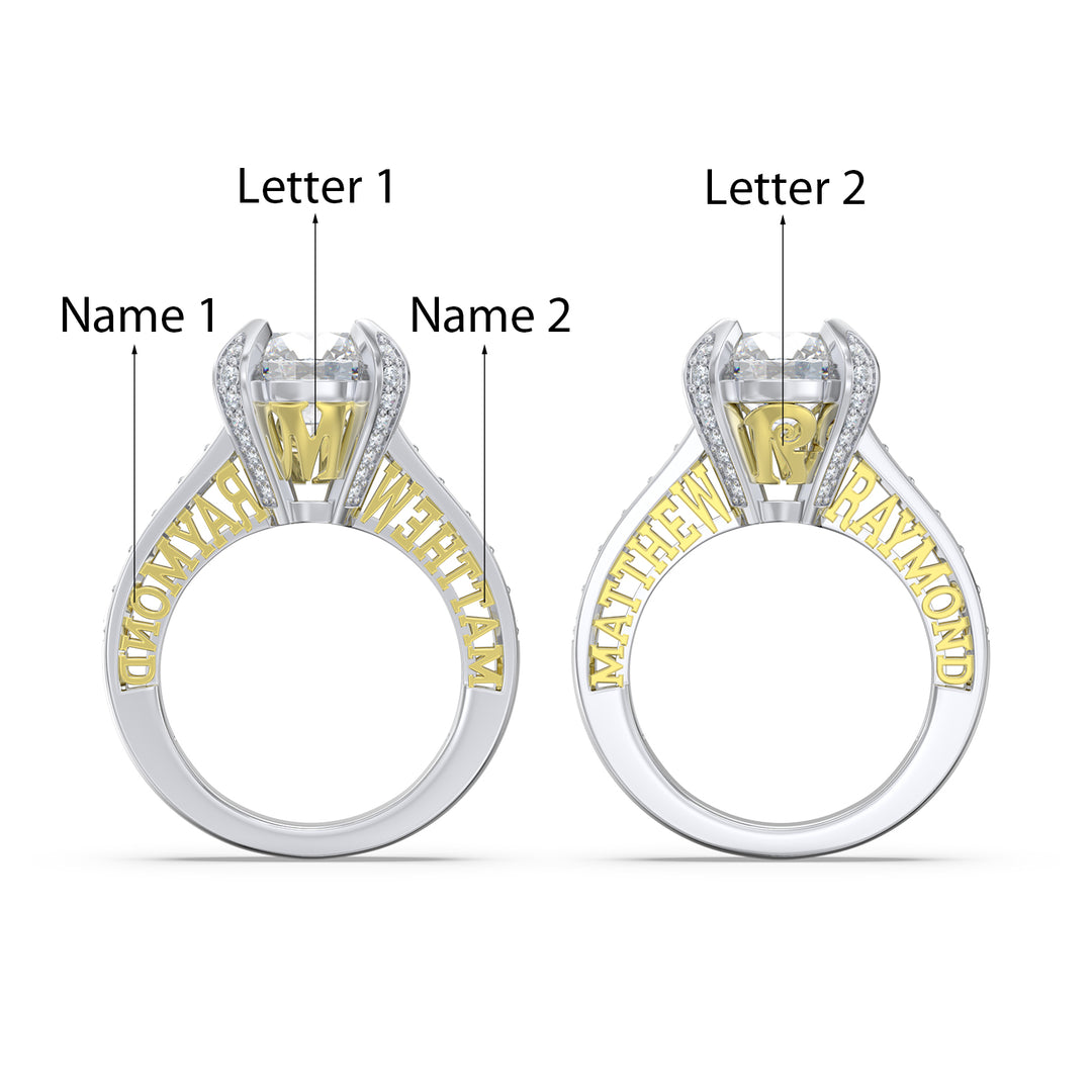 Custom 3D Wedding Moissanite Ring