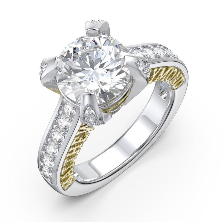 Custom 3D Wedding Moissanite Ring