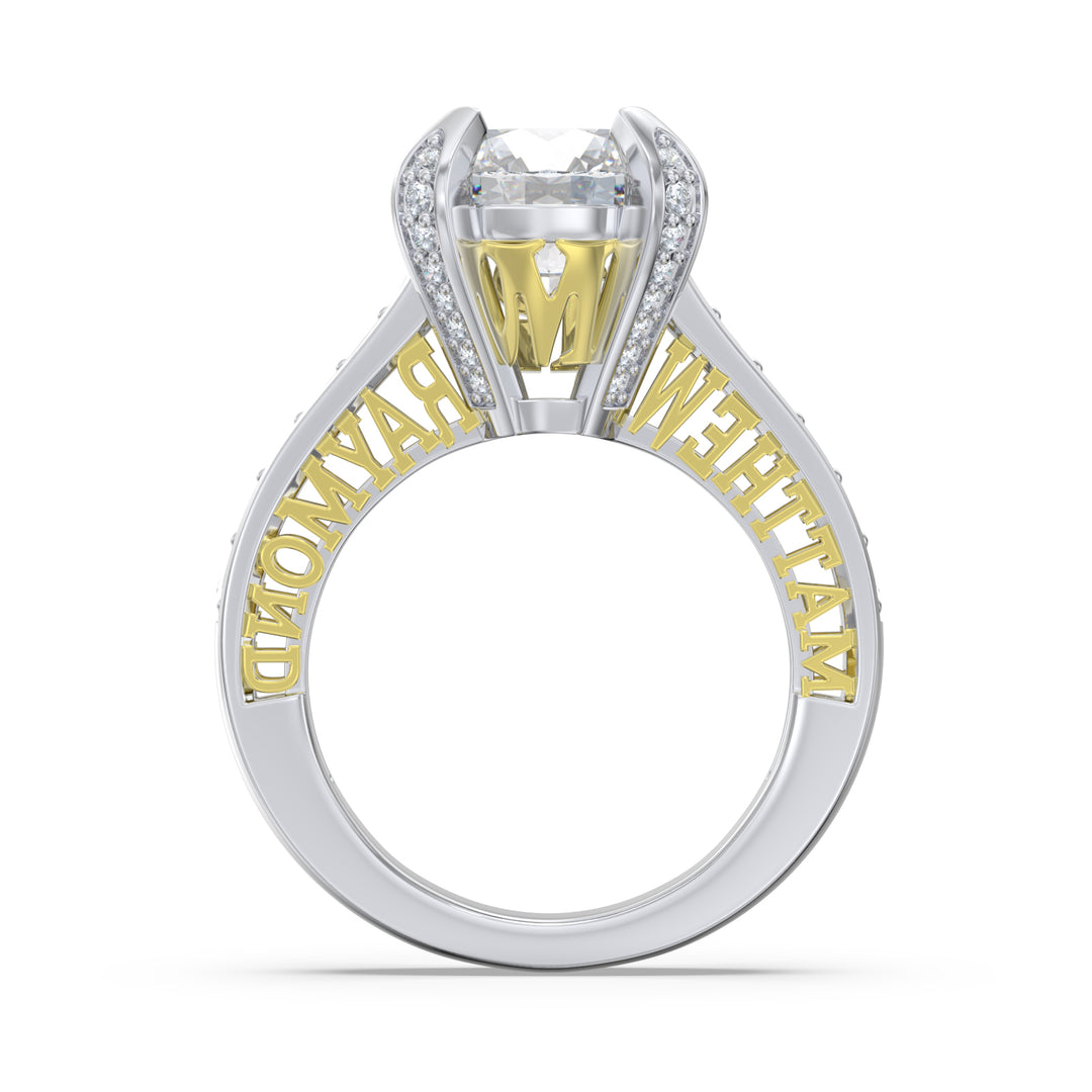 Custom 3D Wedding Moissanite Ring