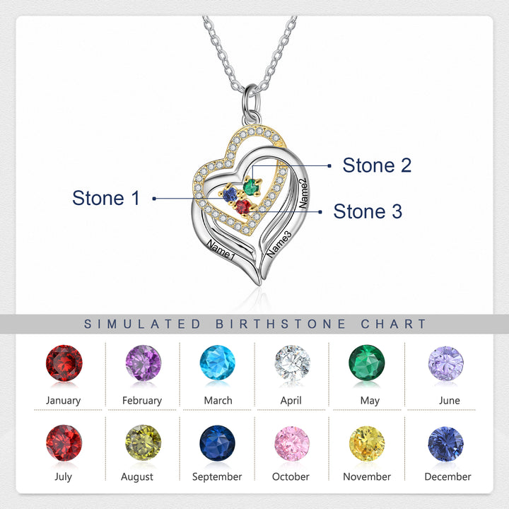 Rhodium Plated Heart Necklace