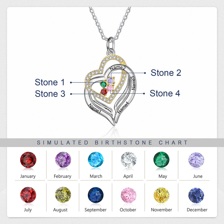 Rhodium Plated Heart Necklace