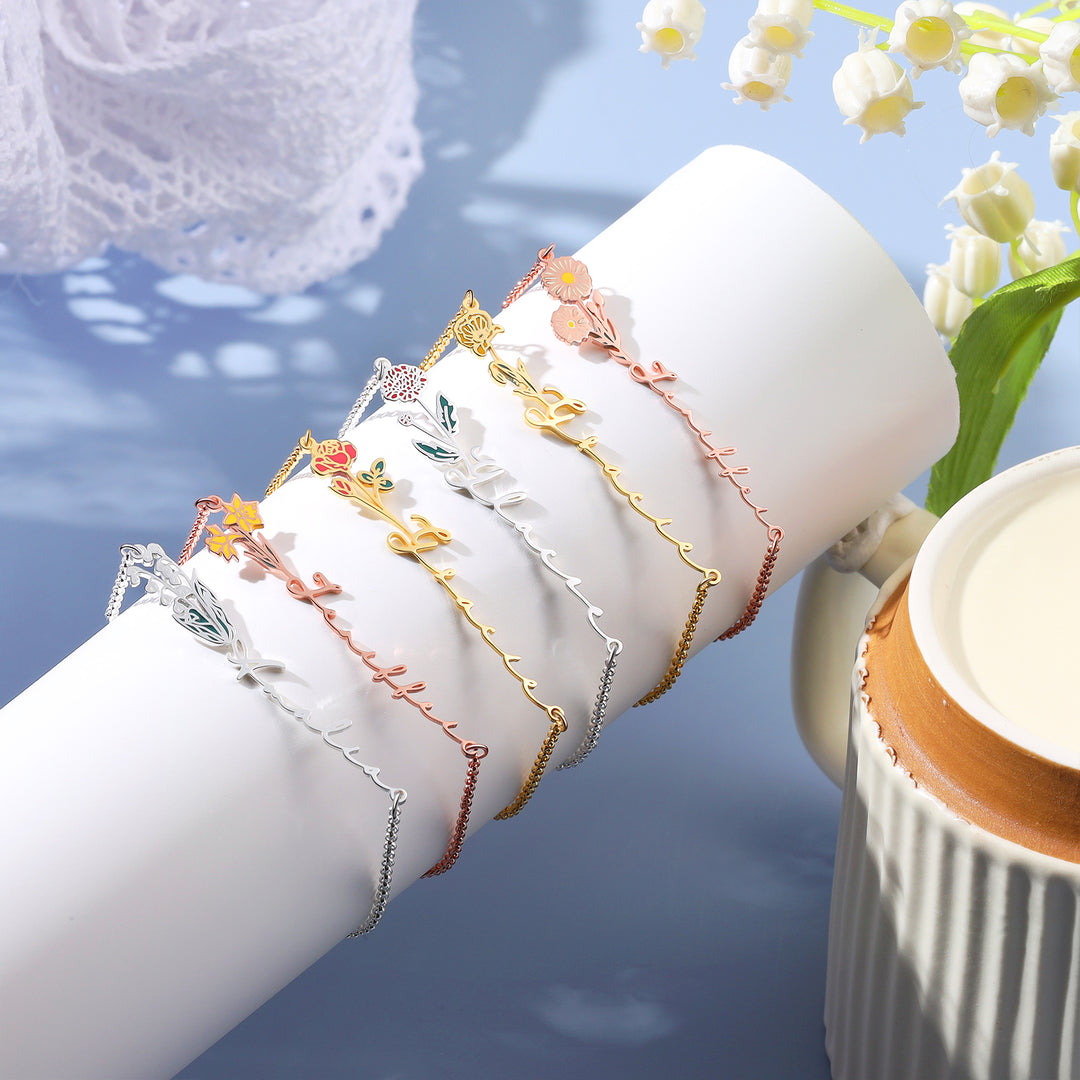 Custom Birthflower Bracelet