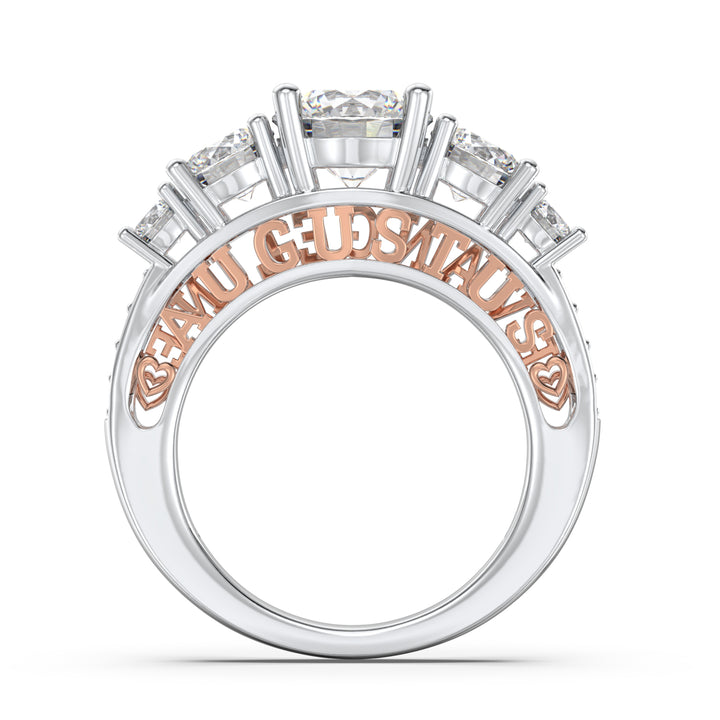 Custom 3D  Silver Moissanite Ring