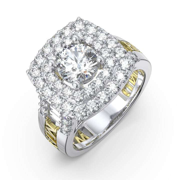Custom 3D Moissanite Wedding Ring