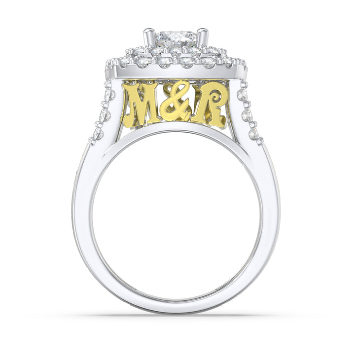Custom 3D Moissanite Wedding Ring