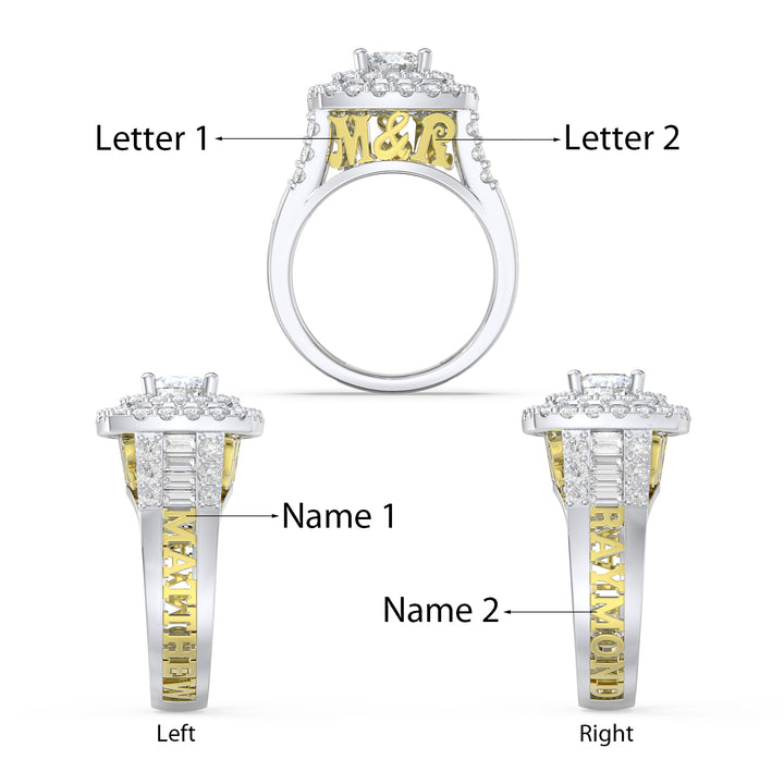 Custom 3D Moissanite Wedding Ring