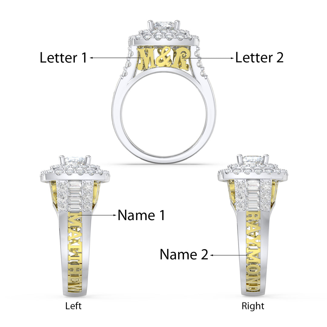 Custom 3D Moissanite Wedding Ring