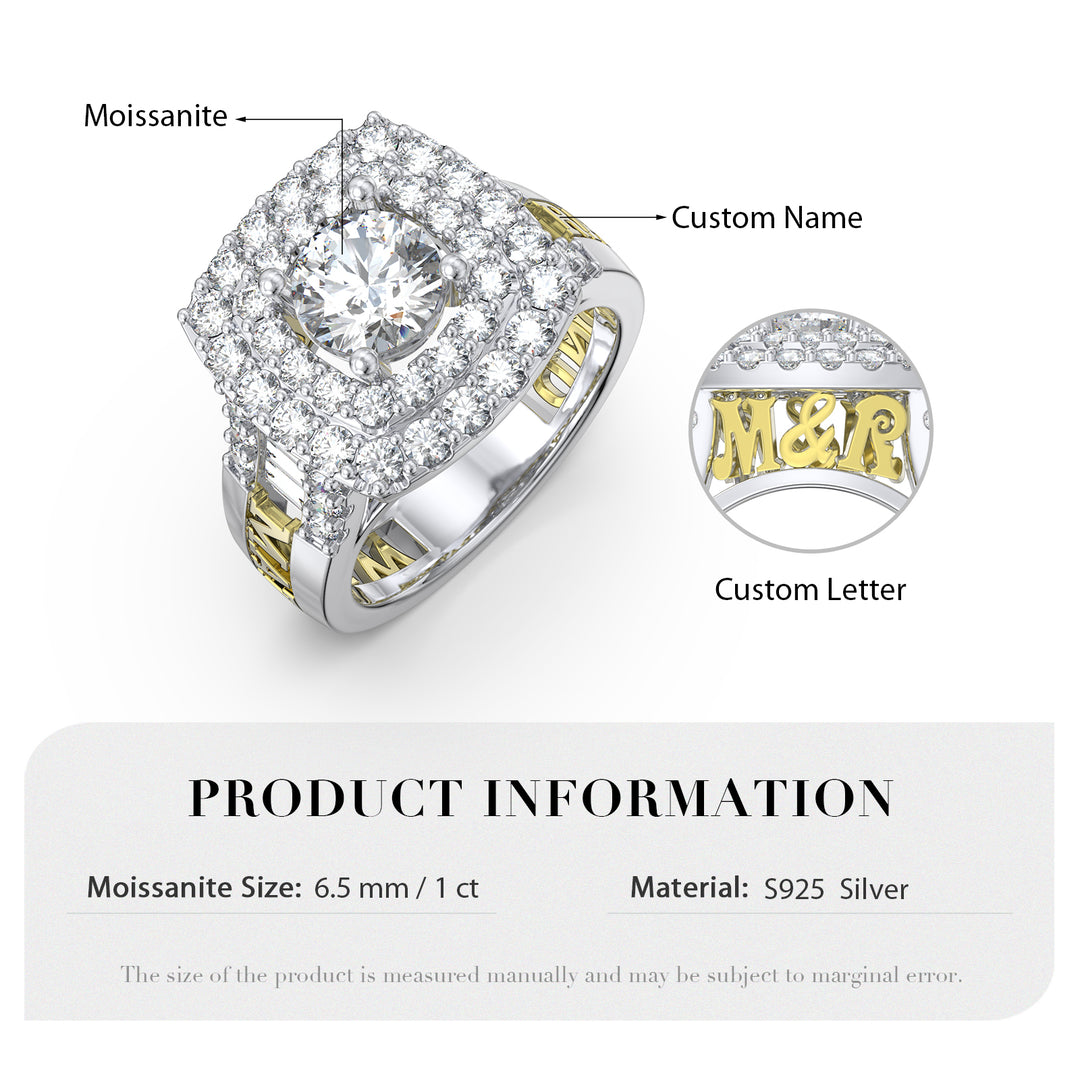 Custom 3D Moissanite Wedding Ring