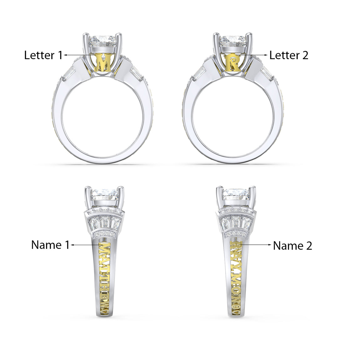 Custom 3D Moissanite Wedding Ring