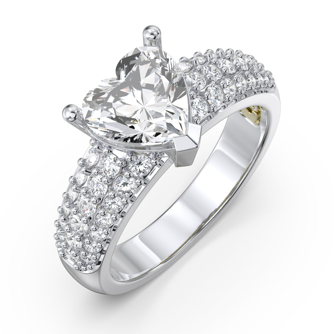 Custom 3D Silver Moissanite Ring