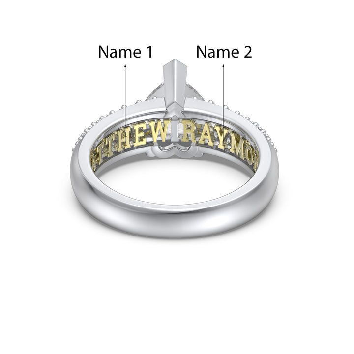 Custom 3D Silver Moissanite Ring