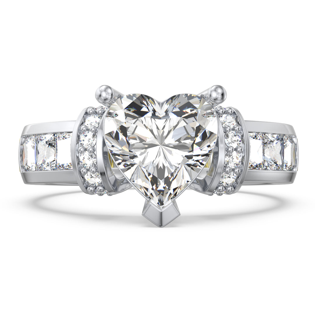 Custom 3D Silver Moissanite Ring
