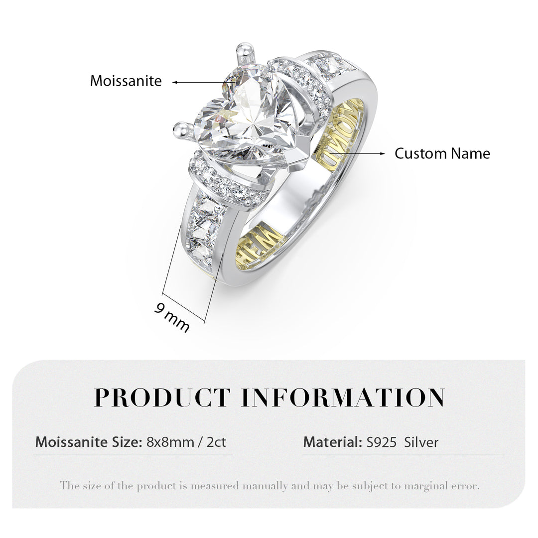 Custom 3D Silver Moissanite Ring