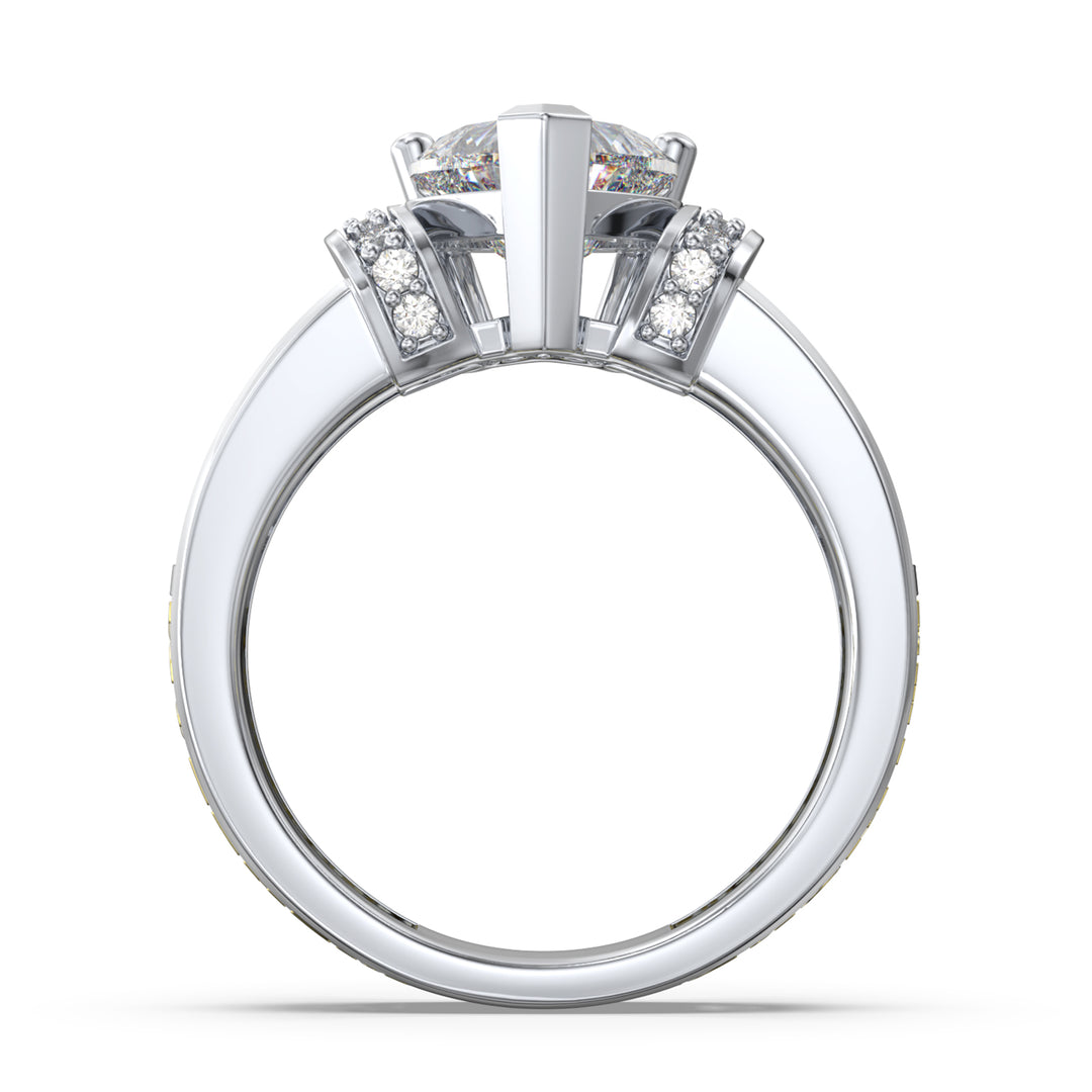 Custom 3D Silver Moissanite Ring