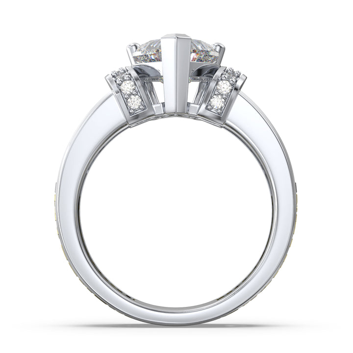 Custom 3D Silver Moissanite Ring