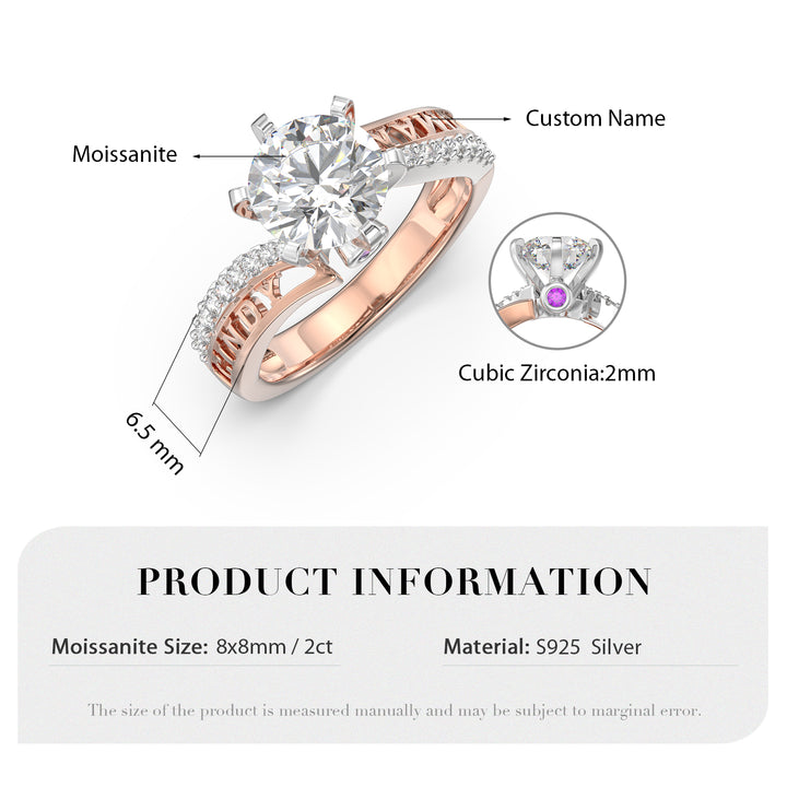 Custom Sterling Silver Moissanite Ring