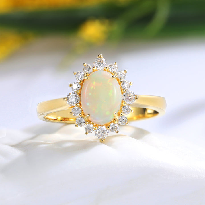 Gold Natural Opal Ring