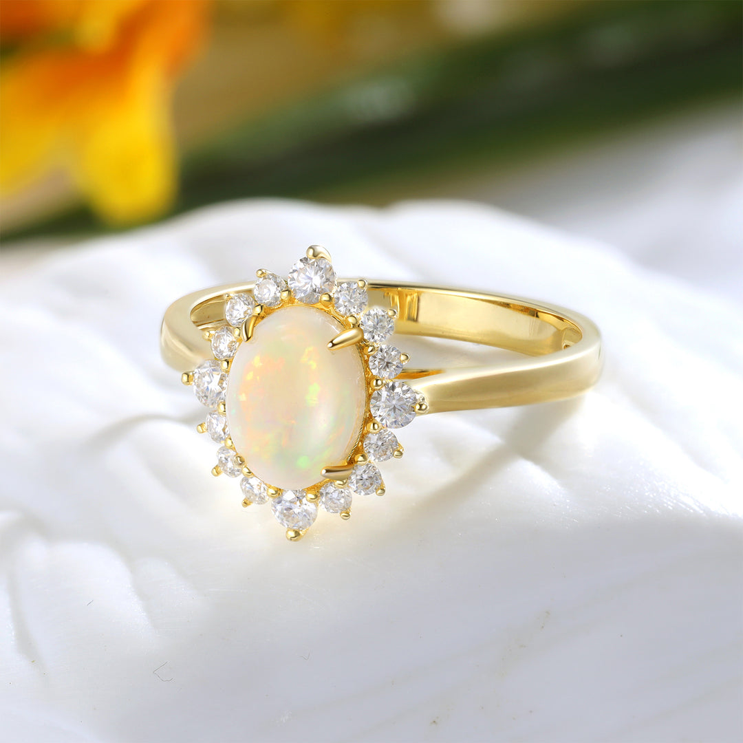 Gold Natural Opal Ring