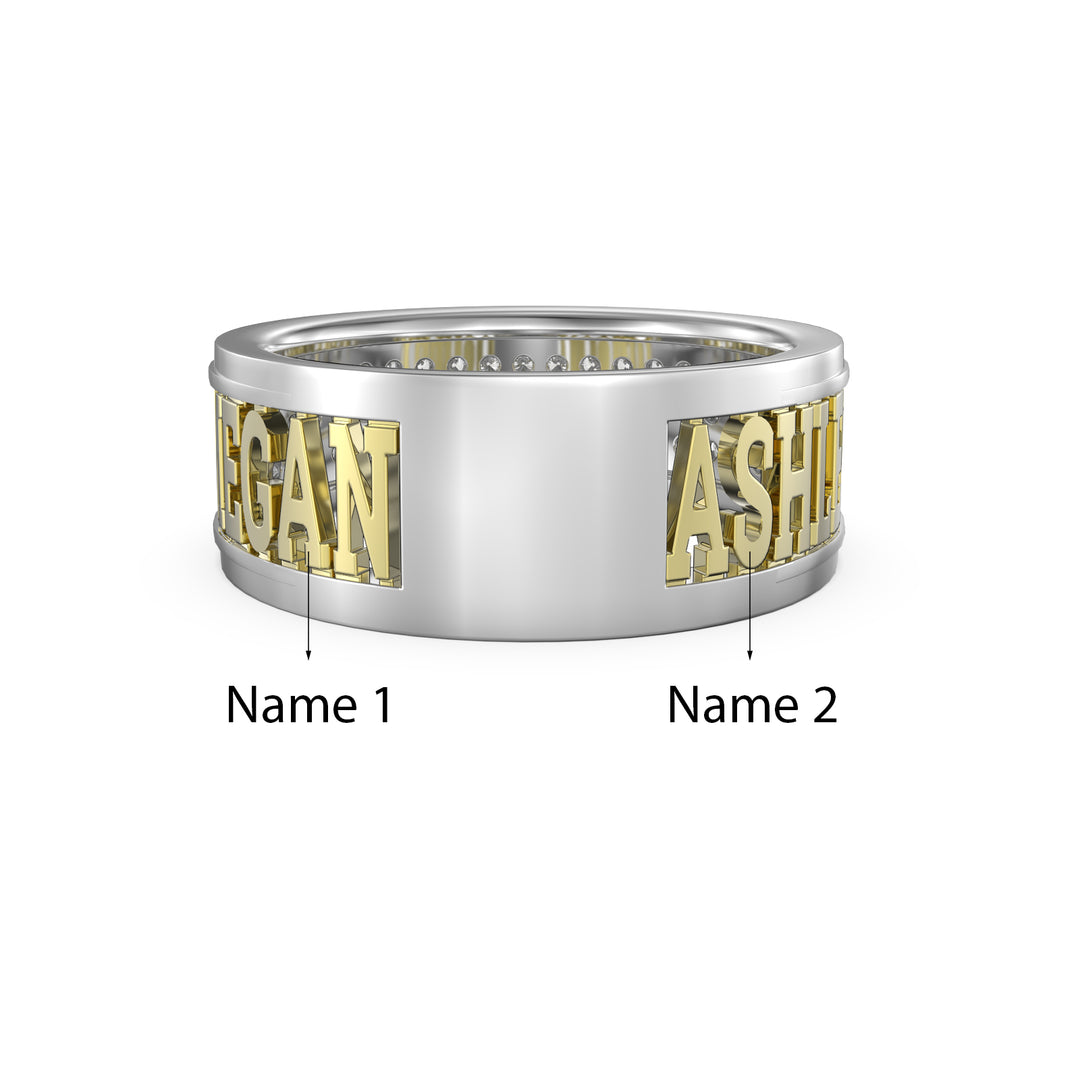 Custom 3D Silver Couple Ring