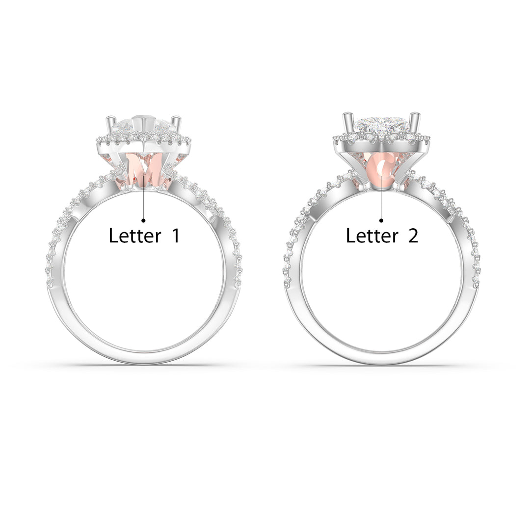 3D Jewelry Heart Moissanite Ring