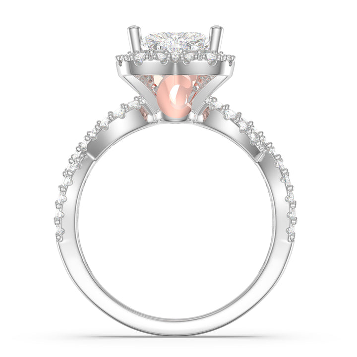 3D Jewelry Heart Moissanite Ring