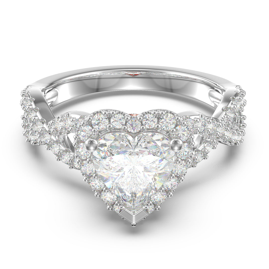 3D Jewelry Heart Moissanite Ring