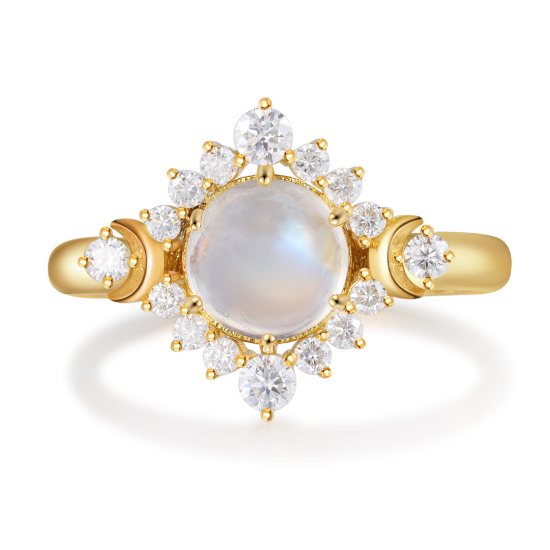 Gold Natural Moonstone Ring