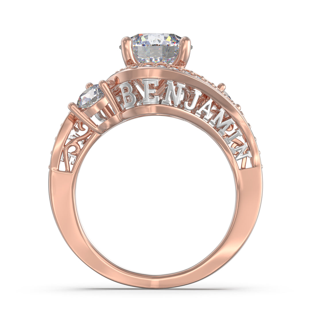 Custom 3D  Silver Wedding Ring
