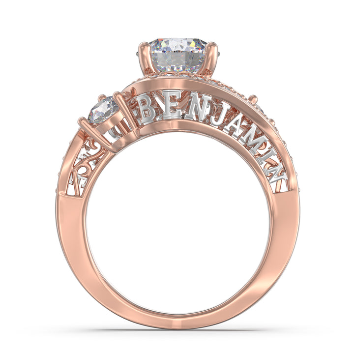 Custom 3D  Silver Wedding Ring