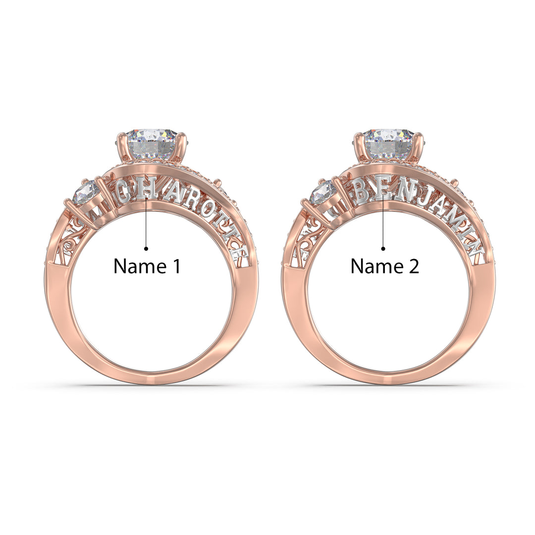Custom 3D  Silver Wedding Ring