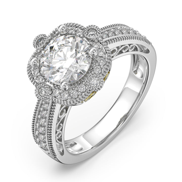 Custom 3D Silver Moissanite Ring