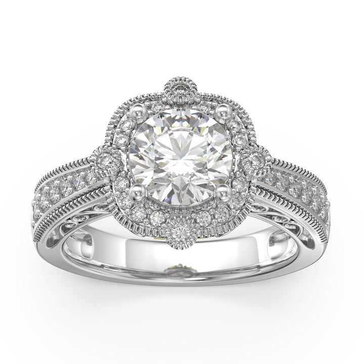 Custom 3D Silver Moissanite Ring