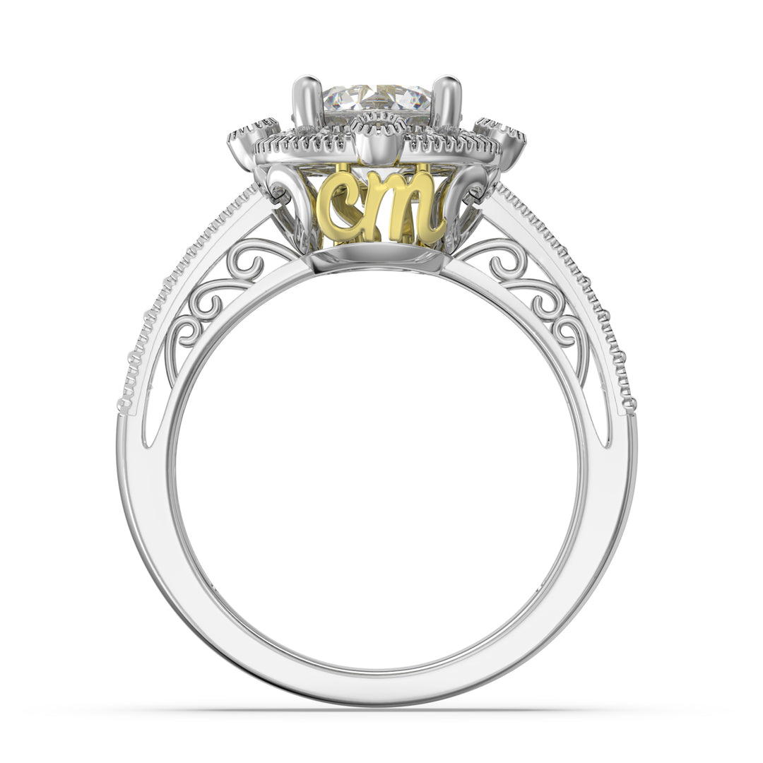 Custom 3D Silver Moissanite Ring