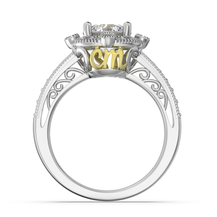 Custom 3D Silver Moissanite Ring