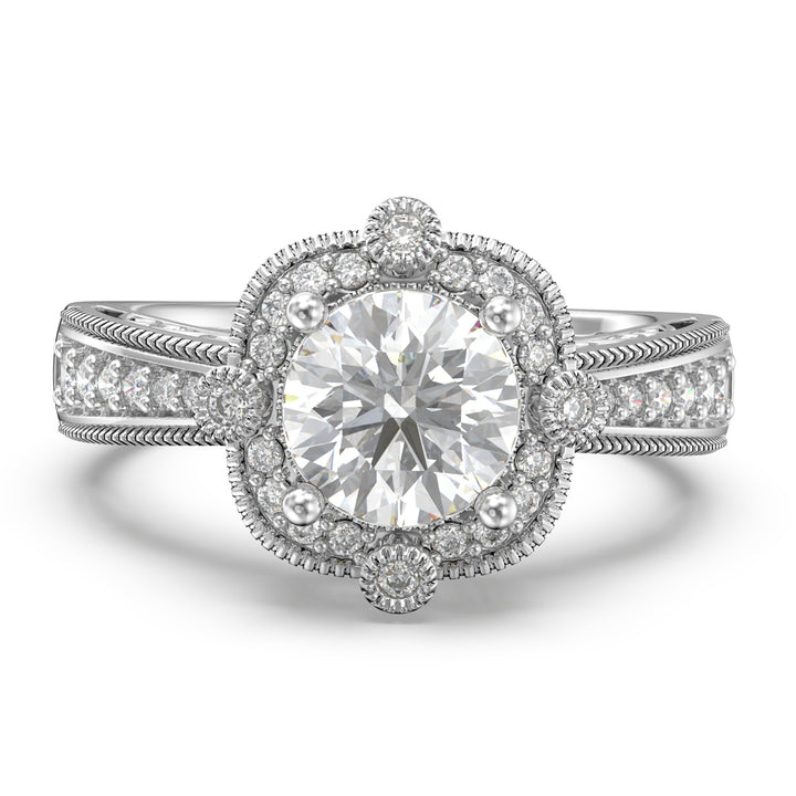 Custom 3D Silver Moissanite Ring