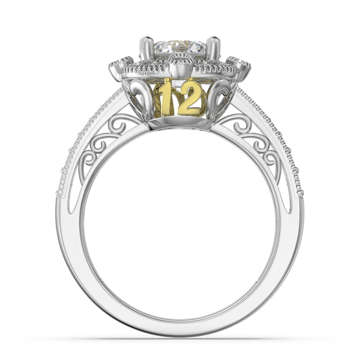 Custom 3D Silver Moissanite Ring