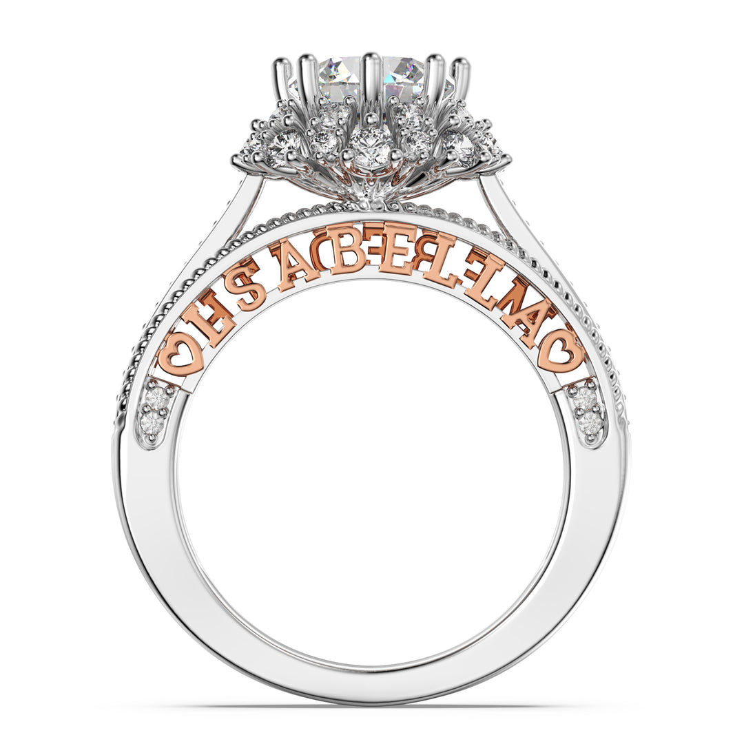 Custom 3D Silver Moissanite Ring