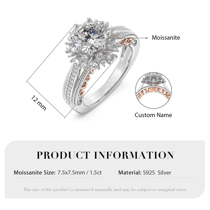 Custom 3D Silver Moissanite Ring