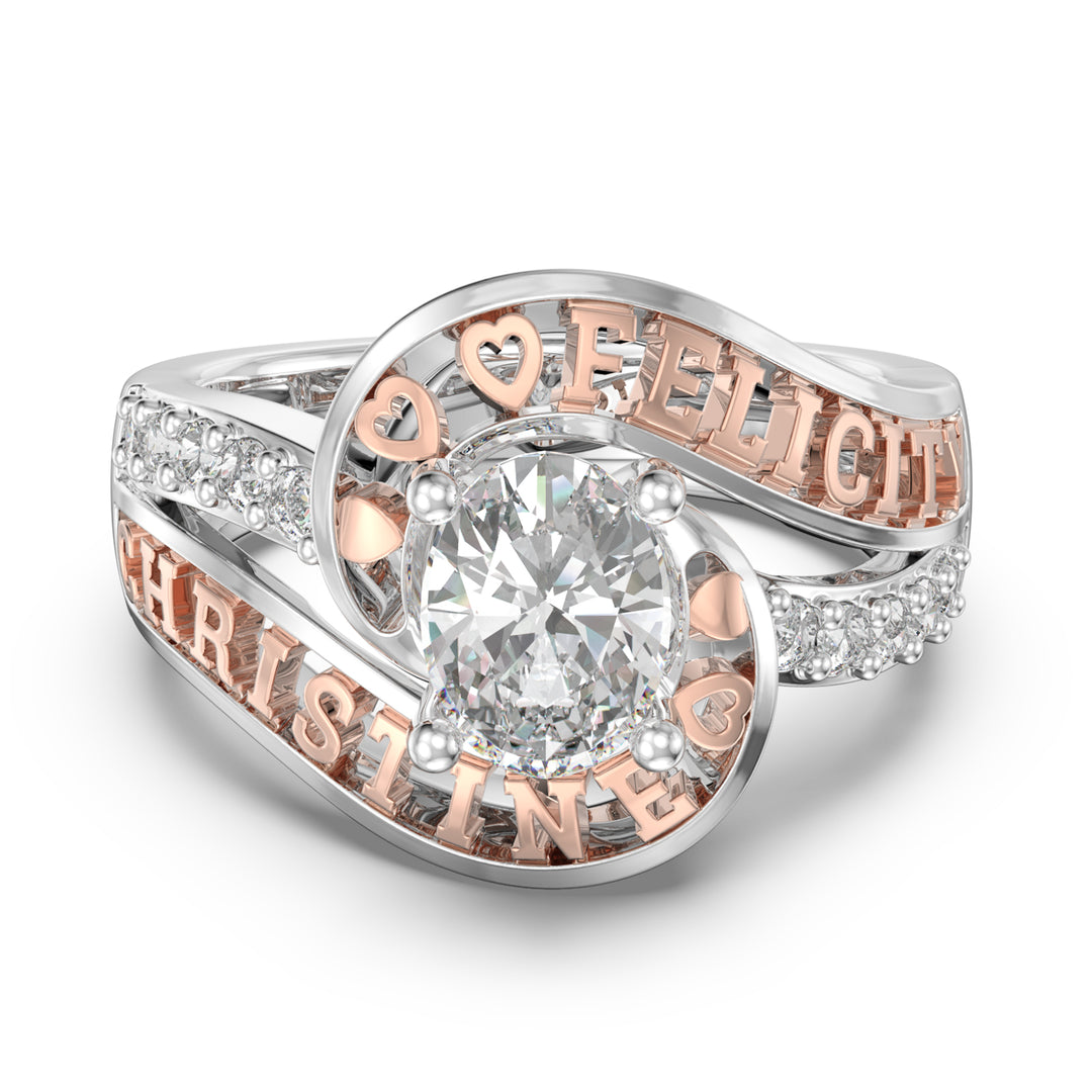Custom 3D Silver Moissanite Ring