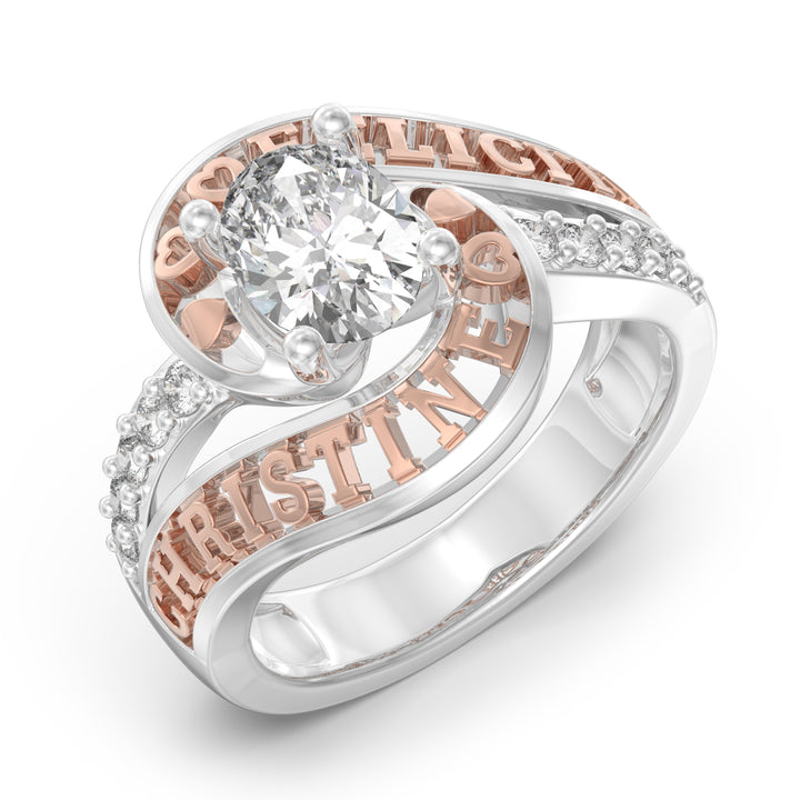 Custom 3D Silver Moissanite Ring