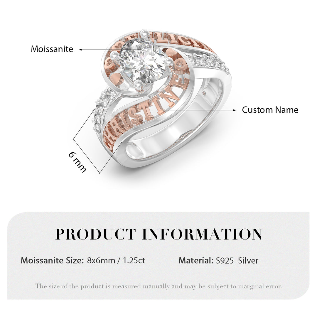 Custom 3D Silver Moissanite Ring