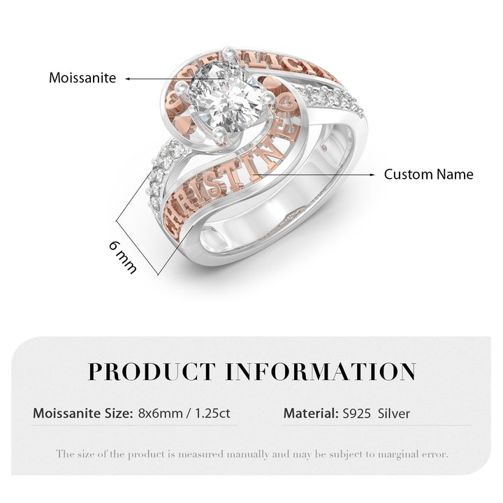 Custom 3D Silver Moissanite Ring