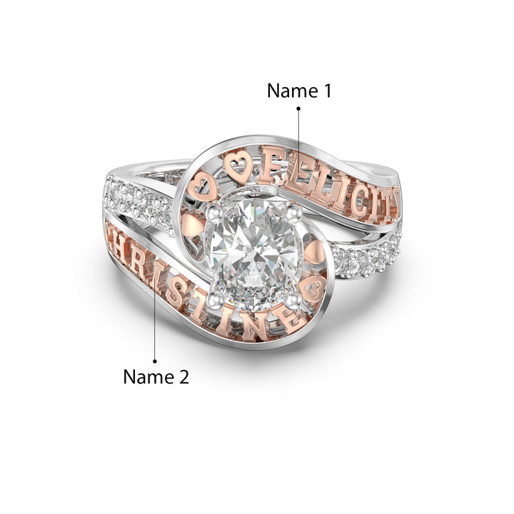 Custom 3D Silver Moissanite Ring