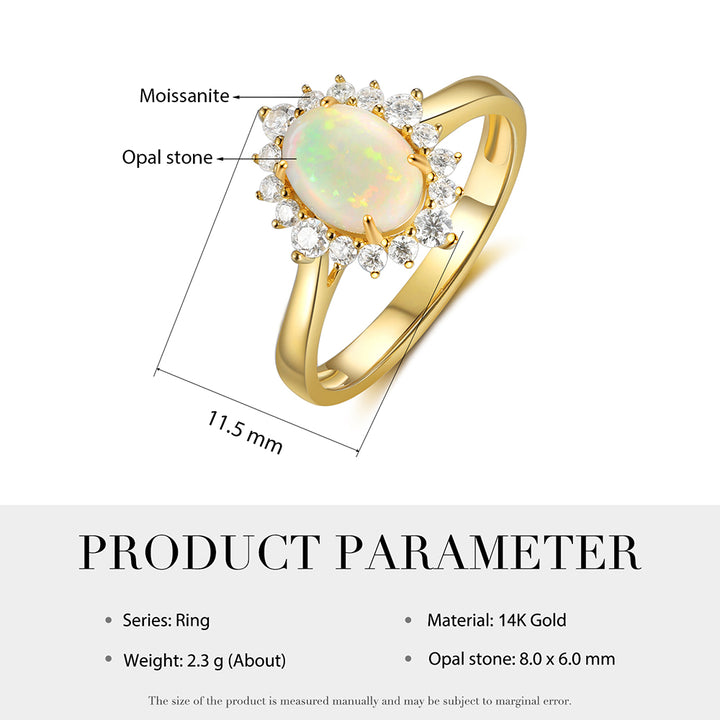 Gold Natural Opal Ring