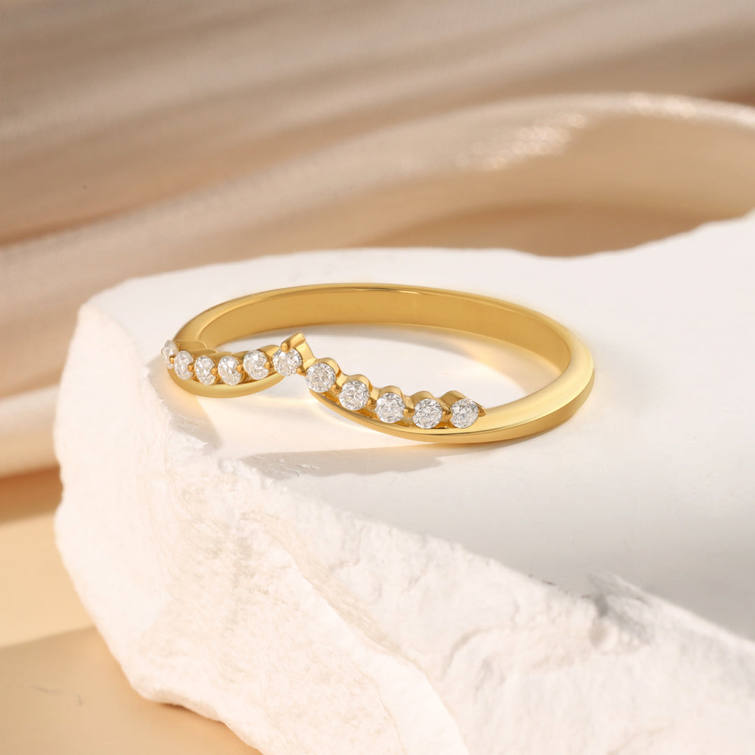 Gold Lab Moissanite Ring